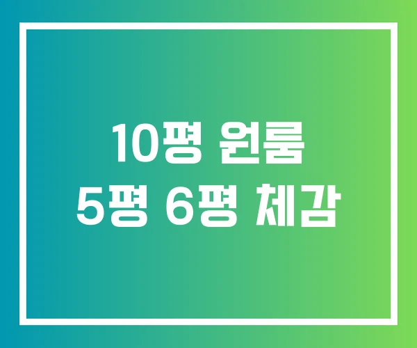 10평 원룸 5평 6평 체감