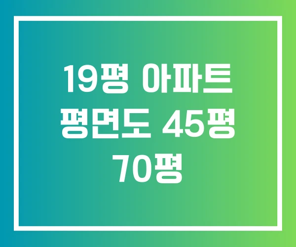 19평 아파트 평면도 45평 70평 19평 아파트 평면도 45평 70평