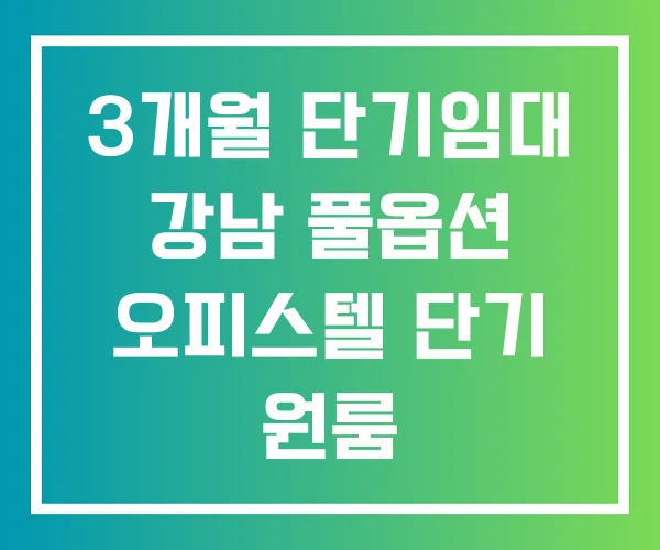 3개월 단기임대 강남 풀옵션 오피스텔 단기 원룸 3개월 단기임대 강남 풀옵션 오피스텔 단기 원룸