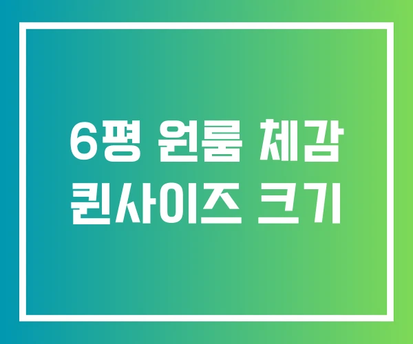 6평 원룸 체감 퀸사이즈 크기