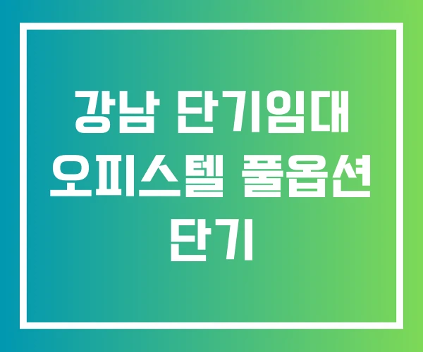 강남 단기임대 오피스텔 풀옵션 단기
