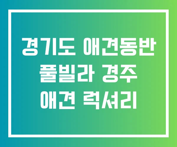 경기도 애견동반 풀빌라 경주 애견 럭셔리