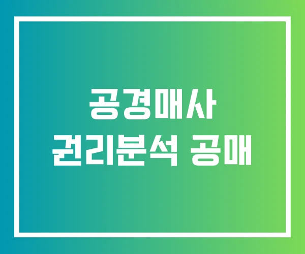 공경매사 권리분석 공매