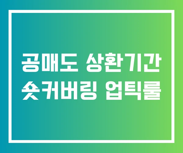 공매도 상환기간 숏커버링 업틱룰