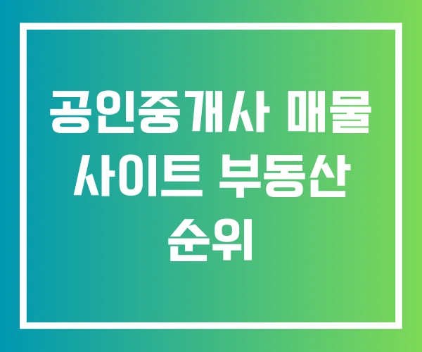 공인중개사 매물 사이트 부동산 순위