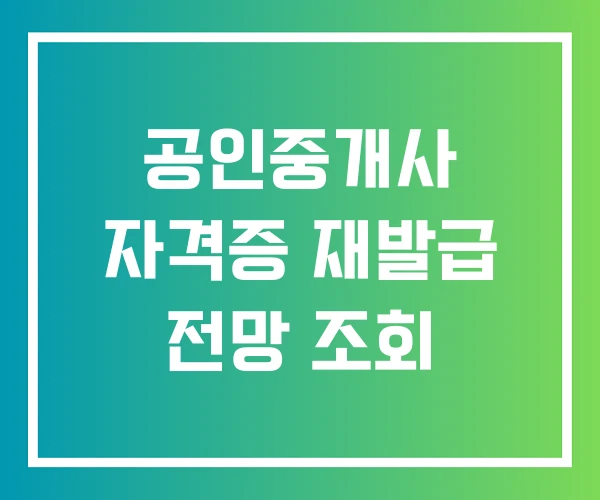 공인중개사 자격증 재발급 전망 조회