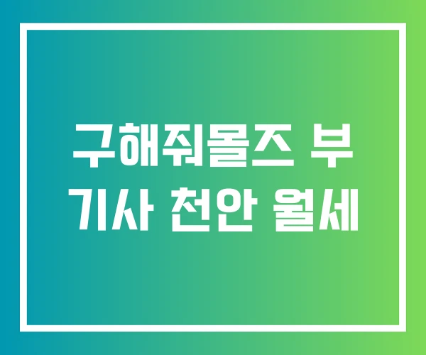 구해줘몰즈 부 기사 천안 월세
