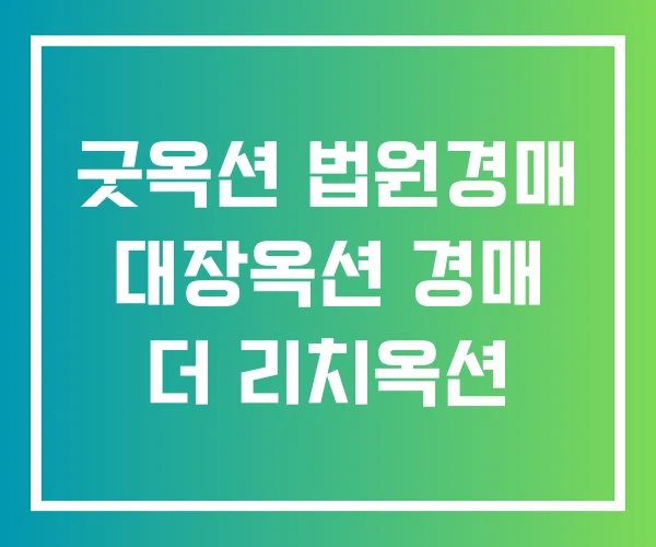 굿옥션 법원경매 대장옥션 경매 더 리치옥션 굿옥션 법원경매 대장옥션 경매 더 리치옥션
