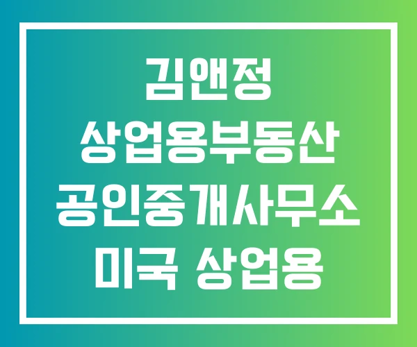 김앤정 상업용부동산 공인중개사무소 미국 상업용 부동산