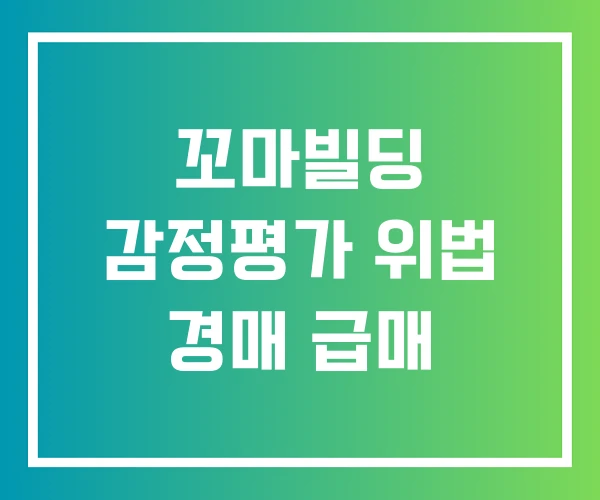꼬마빌딩 감정평가 위법 경매 급매