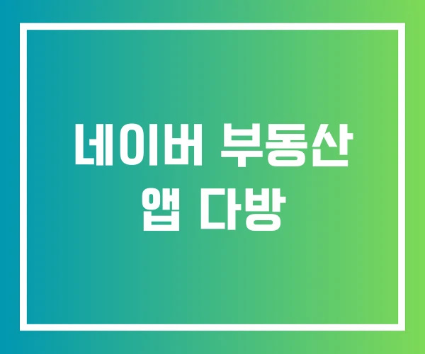 네이버 부동산 앱 다방 네이버 부동산 앱 다방