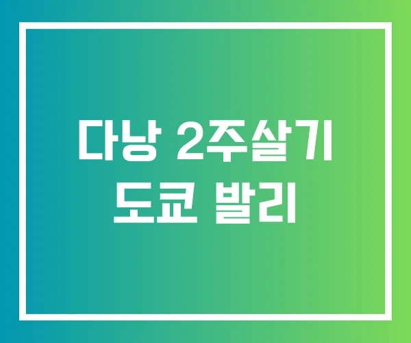 다낭 2주살기 도쿄 발리