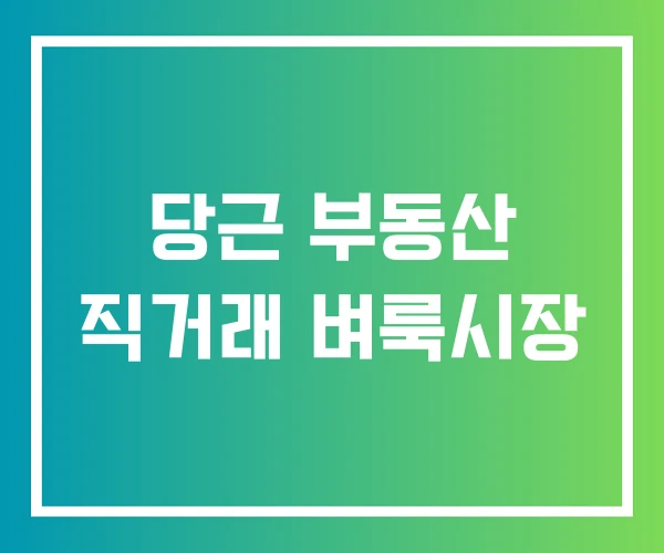 당근 부동산 직거래 벼룩시장 당근 부동산 직거래 벼룩시장