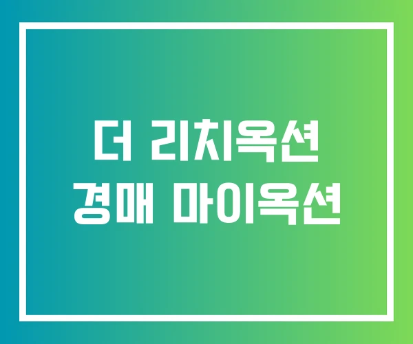 더 리치옥션 경매 마이옥션