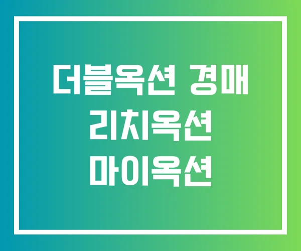 더블옥션 경매 리치옥션 마이옥션 더블옥션 경매 리치옥션 마이옥션