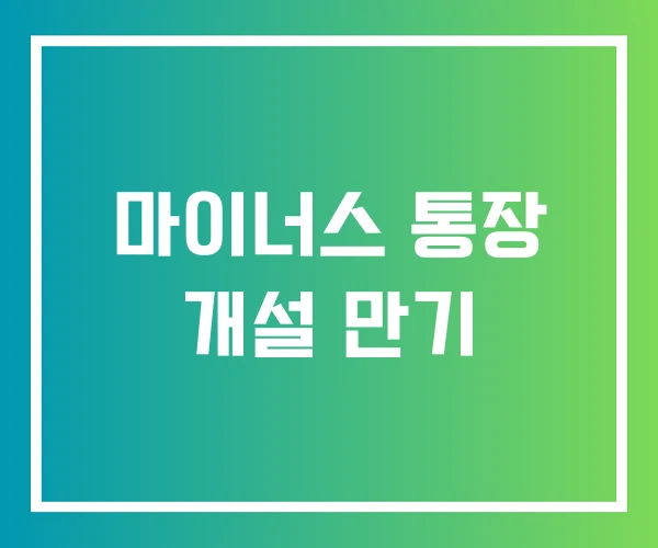 마이너스 통장 개설 만기