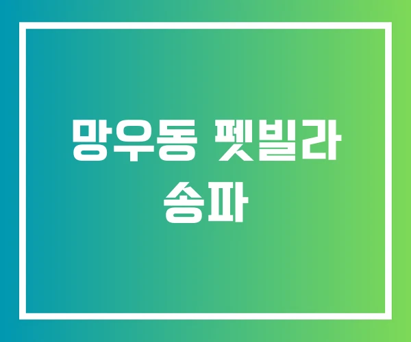 망우동 펫빌라 송파 망우동 펫빌라 송파