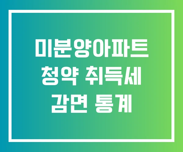 미분양아파트 청약 취득세 감면 통계 미분양아파트 청약 취득세 감면 통계
