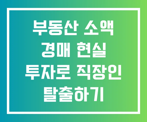 부동산 소액 경매 현실 투자로 직장인 탈출하기
