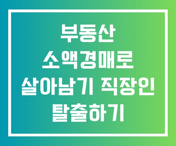 부동산 소액경매로 살아남기 직장인 탈출하기