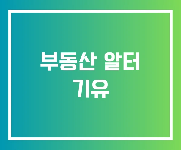 부동산 알터 기유