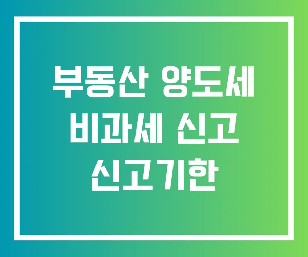 부동산 양도세 비과세 신고 신고기한 부동산 양도세 비과세 신고 신고기한