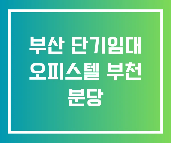 부산 단기임대 오피스텔 부천 분당 부산 단기임대 오피스텔 부천 분당