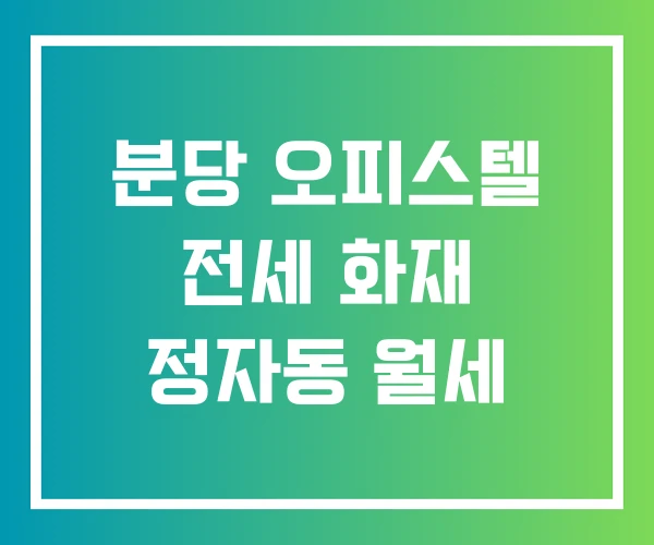 분당 오피스텔 전세 화재 정자동 월세 분당 오피스텔 전세 화재 정자동 월세