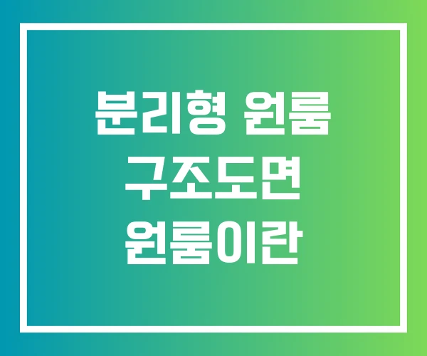 분리형 원룸 구조도면 원룸이란