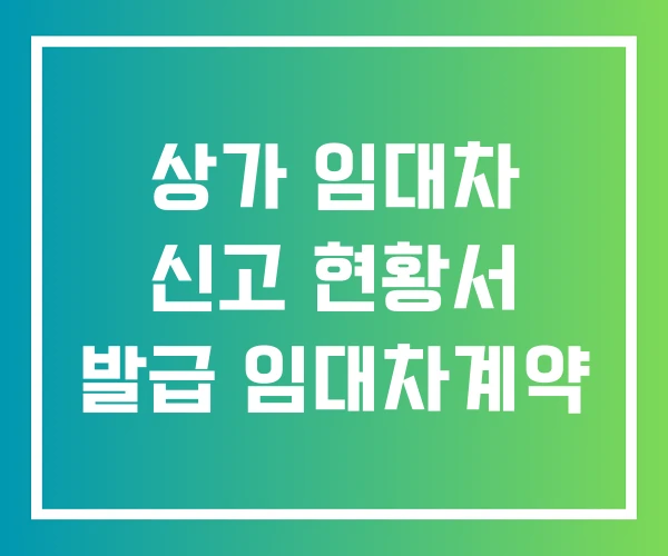 상가 임대차 신고 현황서 발급 임대차계약