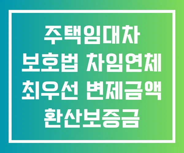 주택임대차 보호법 차임연체 최우선 변제금액 환산보증금
