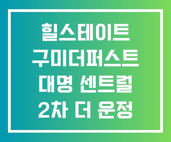 힐스테이트 구미더퍼스트 대명 센트럴 2차 더 운정